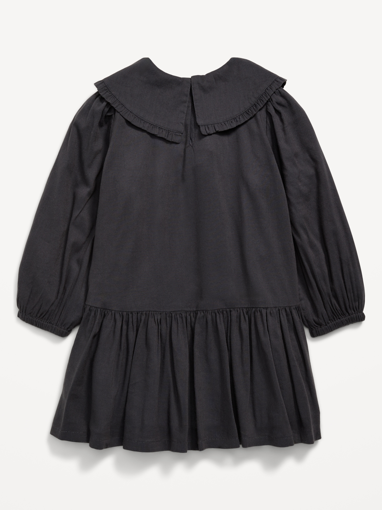 Long-Sleeve Embroidered Collared Dress for Toddler Girls