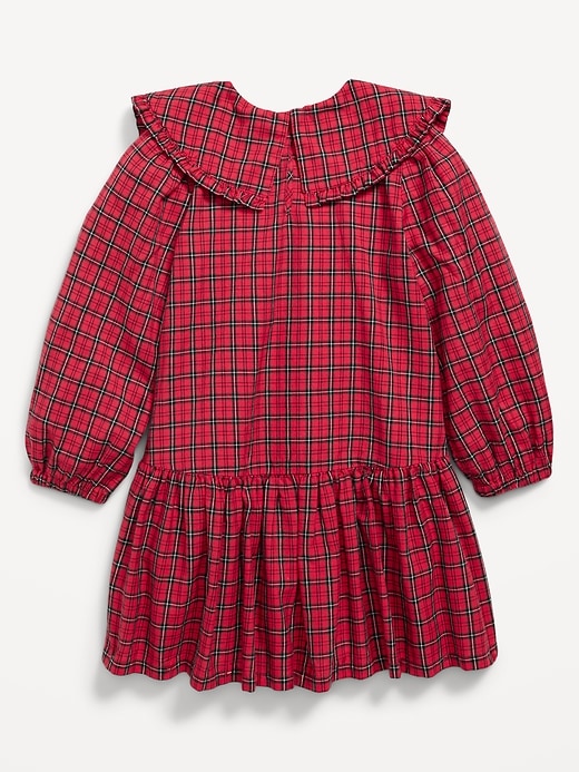Image number 3 showing, Long-Sleeve Plaid Collared Dress for Toddler Girls