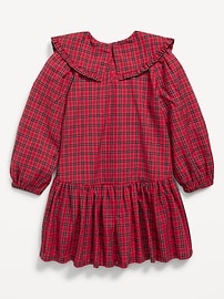 Image number 3 showing, Long-Sleeve Plaid Collared Dress for Toddler Girls