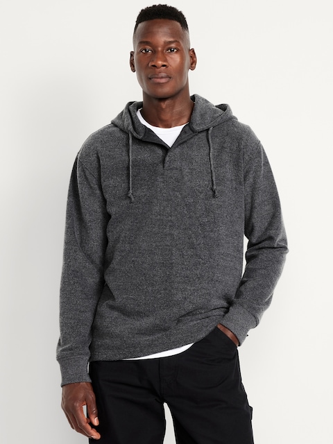 Rugby Pullover Hoodie - Black