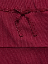 Image number 4 showing, Fitted Long-Sleeve Lace-Tie Ribbed T-Shirt for Girls