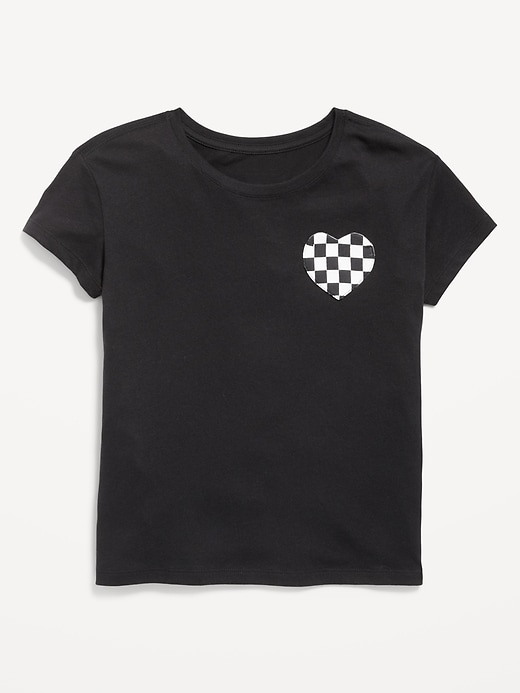 Image number 1 showing, Softest Short-Sleeve Heart-Pocket T-Shirt for Girls