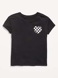 Image number 1 showing, Softest Short-Sleeve Heart-Pocket T-Shirt for Girls
