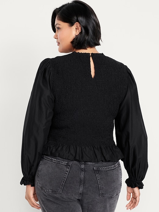 Image number 7 showing, Long-Sleeve Smocked Top