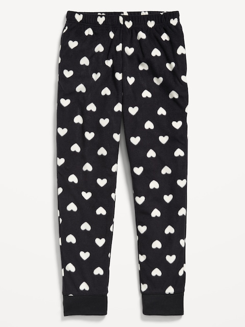 Microfleece Plaid Pajama Jogger Pants for Girls - Black Jack