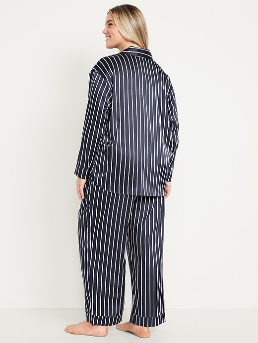 Image number 8 showing, Printed Satin Pajama Pant Set for Women