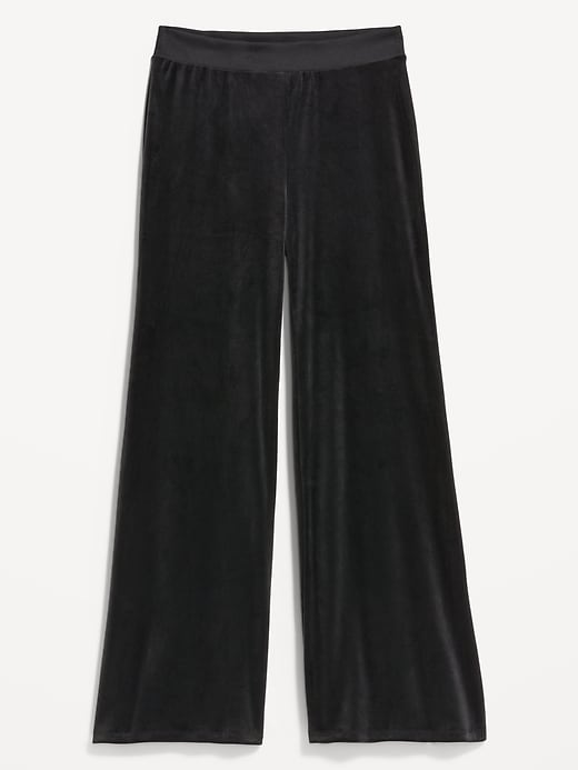 Image number 4 showing, High-Waisted Velour Flare Lounge Pants