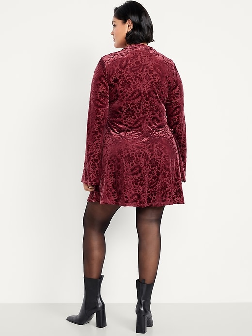 Image number 8 showing, Long-Sleeve Velour Mini Dress