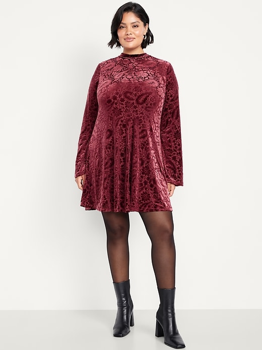 Image number 7 showing, Long-Sleeve Velour Mini Dress