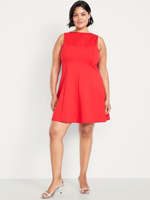Image number 9 showing, Sleeveless Ponte-Knit Mini Swing Dress