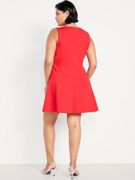 Image number 10 showing, Sleeveless Ponte-Knit Mini Swing Dress