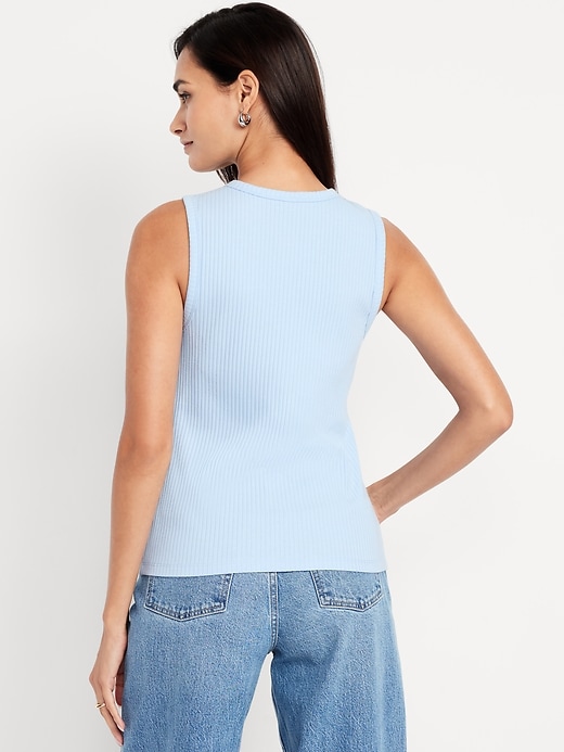 Image number 2 showing, Sleeveless Button-Down Ribbed Top