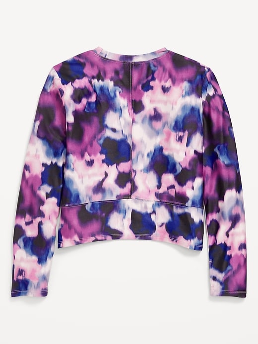 Image number 2 showing, CloudMotion Printed Long-Sleeve Performance Top for Girls