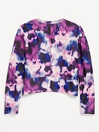 Image number 2 showing, CloudMotion Printed Long-Sleeve Performance Top for Girls