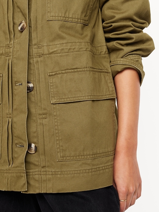 Image number 5 showing, Cinched-Waist Twill Utility Jacket