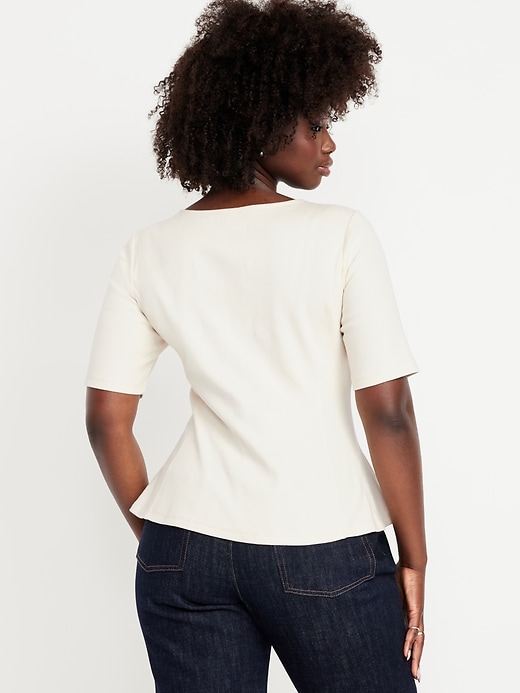 Image number 6 showing, Square-Neck Peplum Top