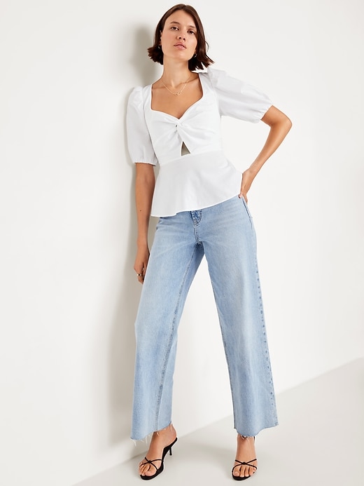 Image number 3 showing, Twist-Front Peplum Top