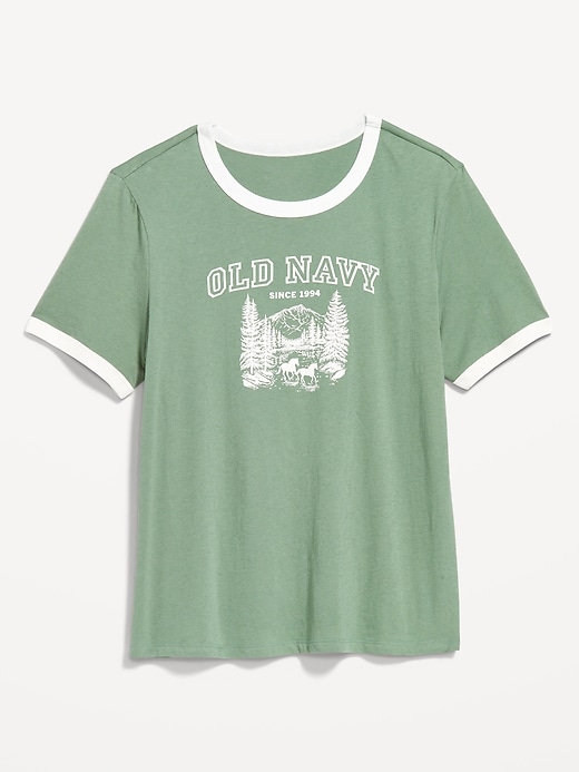 Image number 1 showing, EveryWear Crew-Neck Logo-Graphic Ringer T-Shirt