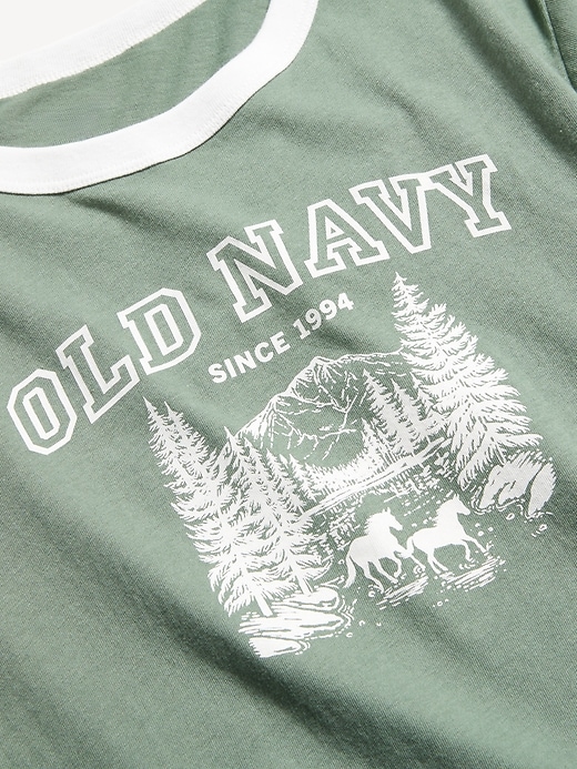 Image number 2 showing, EveryWear Crew-Neck Logo-Graphic Ringer T-Shirt