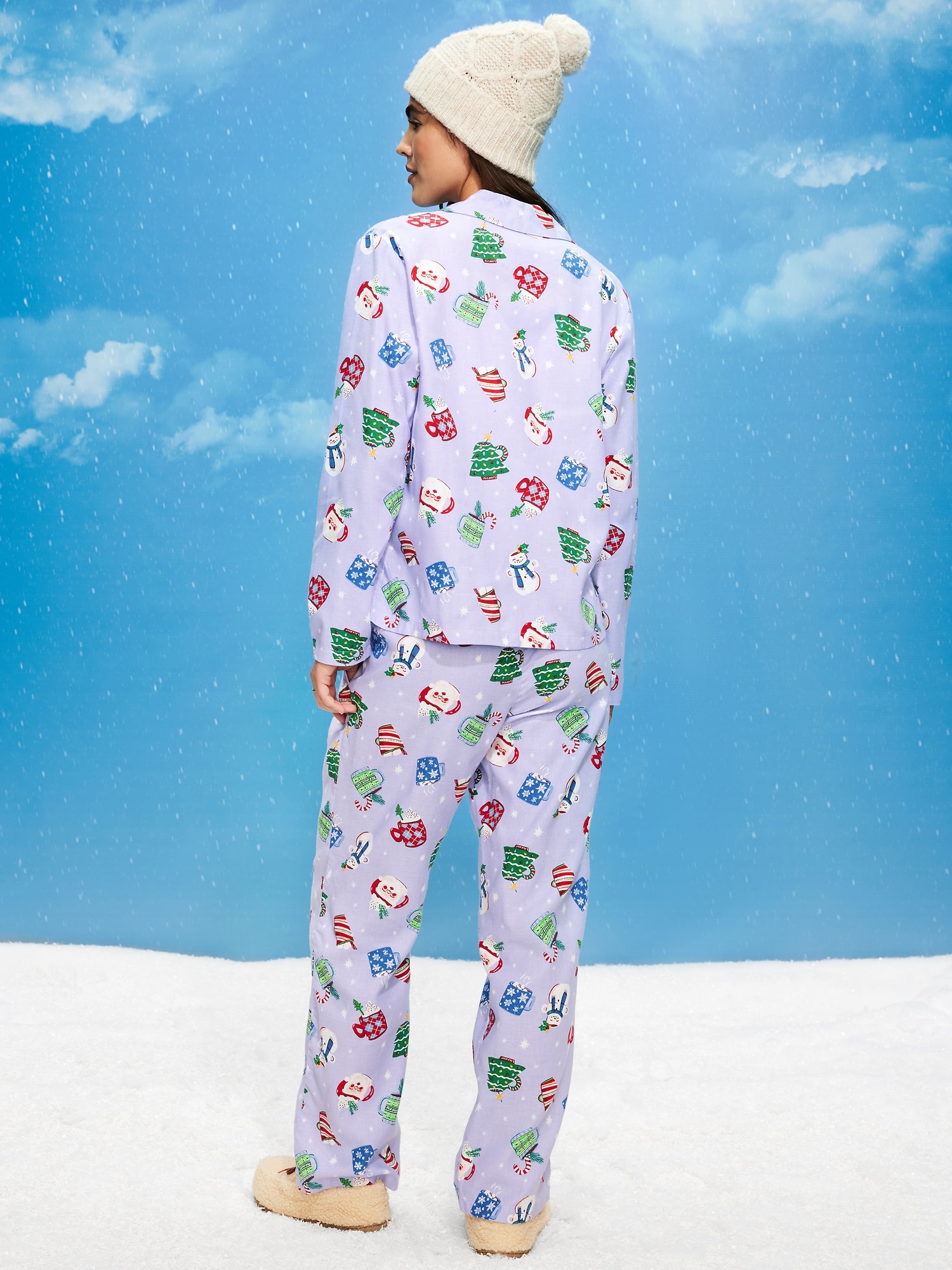 Printed Flannel Pajama Pant Set for Women