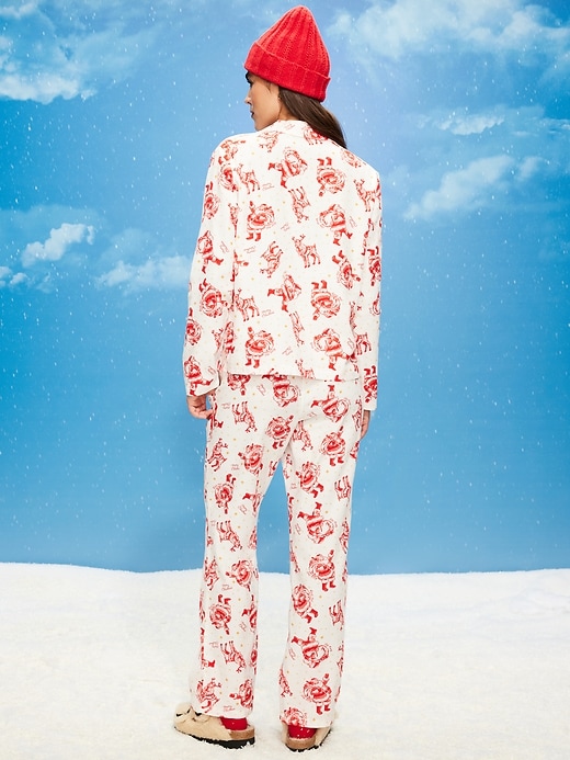 Image number 2 showing, Printed Flannel Pajama Pant Set for Women