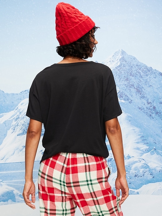 Image number 2 showing, Holiday-Graphic Crew-Neck T-Shirt for Women