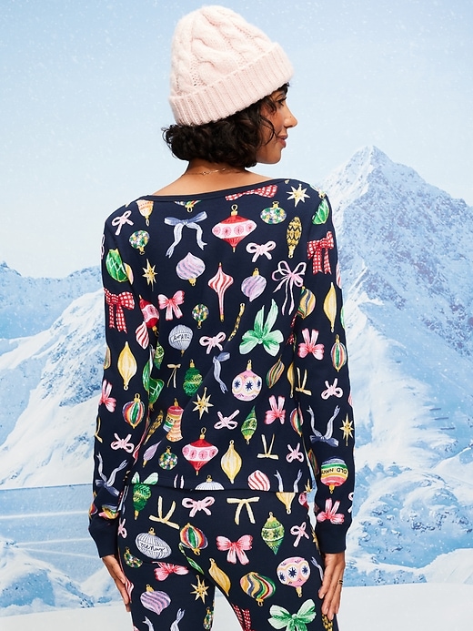 Image number 2 showing, Scoop-Neck Waffle Pajama Top for Women