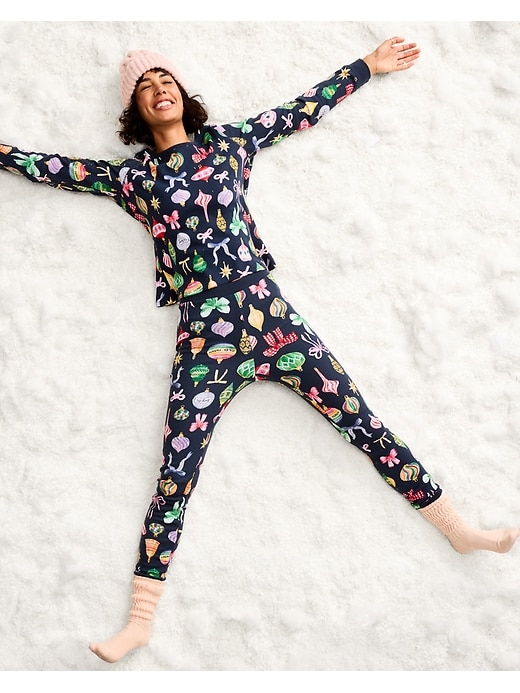 Image number 1 showing, High-Waisted Waffle Pajama Leggings for Women