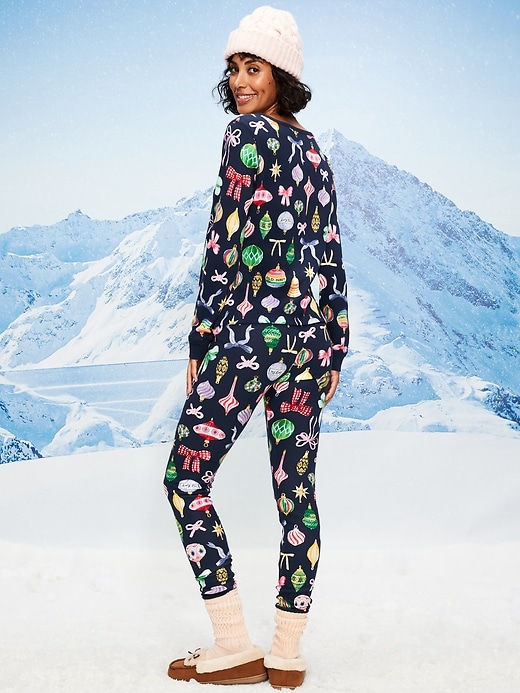 Image number 2 showing, High-Waisted Waffle Pajama Leggings for Women