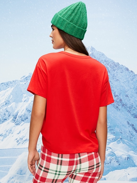 Image number 2 showing, Holiday-Graphic Crew-Neck T-Shirt for Women