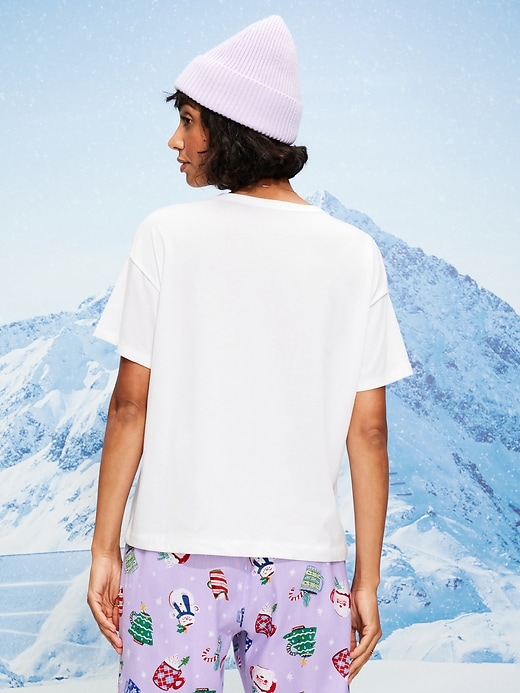 Image number 2 showing, Holiday-Graphic Crew-Neck T-Shirt for Women