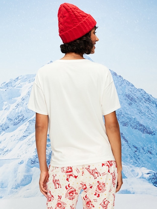 Image number 2 showing, Holiday-Graphic Crew-Neck T-Shirt for Women