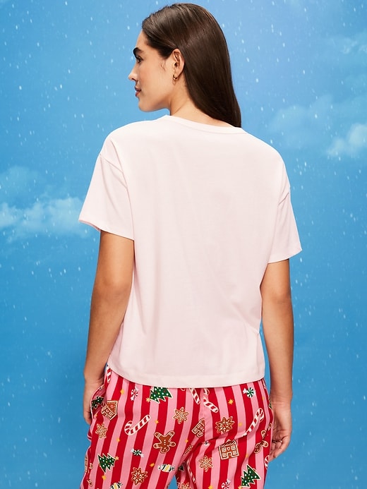 Image number 2 showing, Holiday-Graphic Crew-Neck T-Shirt for Women