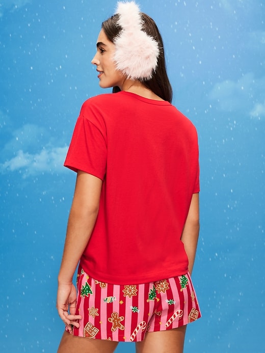 Image number 2 showing, Holiday-Graphic Crew-Neck T-Shirt for Women