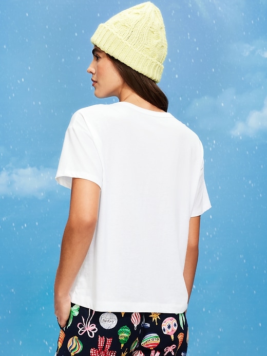 Image number 2 showing, Holiday-Graphic Crew-Neck T-Shirt for Women
