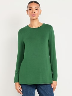 Luxe Long-Sleeve Crew-Neck Tunic