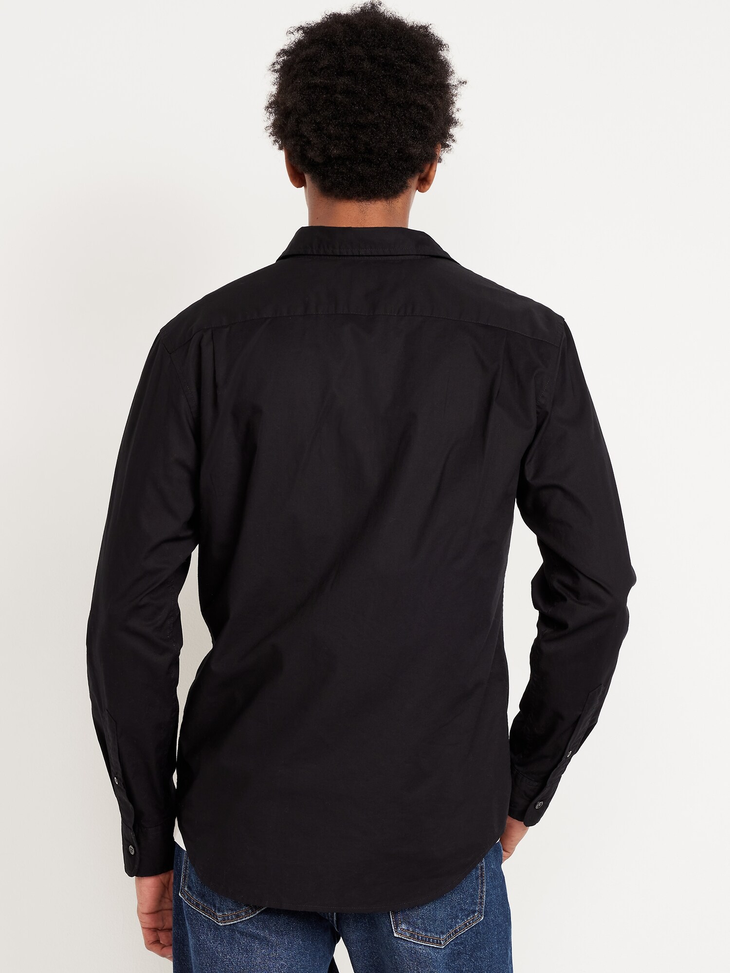 Мужская рубашка Old Navy Slim Fit Everyday, цвет: Чёрный — фото 2