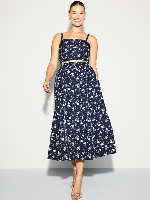 Image number 8 showing, The Occasion by Old Navy High-Waisted Taffeta Midi Skirt