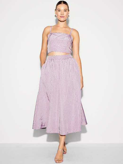 Image number 8 showing, The Occasion by Old Navy High-Waisted Taffeta Midi Skirt