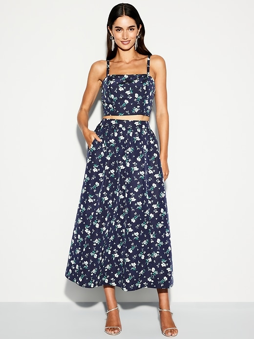 Image number 1 showing, The Occasion by Old Navy High-Waisted Taffeta Midi Skirt
