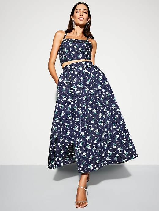 Image number 3 showing, The Occasion by Old Navy High-Waisted Taffeta Midi Skirt