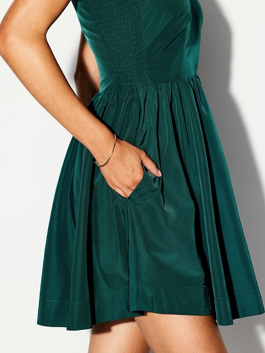 Image number 7 showing, The Occasion by Old Navy Fit & Flare Taffeta Cami Mini Dress