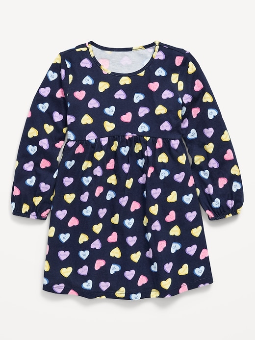 Image number 1 showing, Printed Long-Sleeve Dress for Toddler Girls