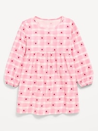 Image number 1 showing, Printed Long-Sleeve Dress for Toddler Girls