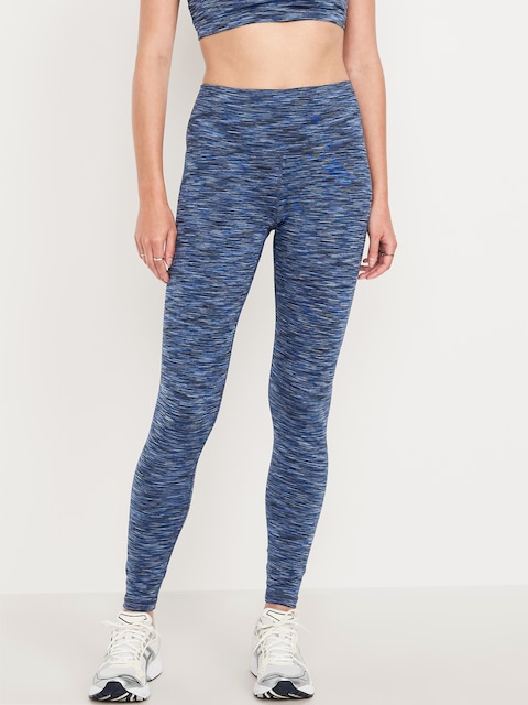High-Waisted Space-Dye Full-Length Leggings - Cool Space Dye