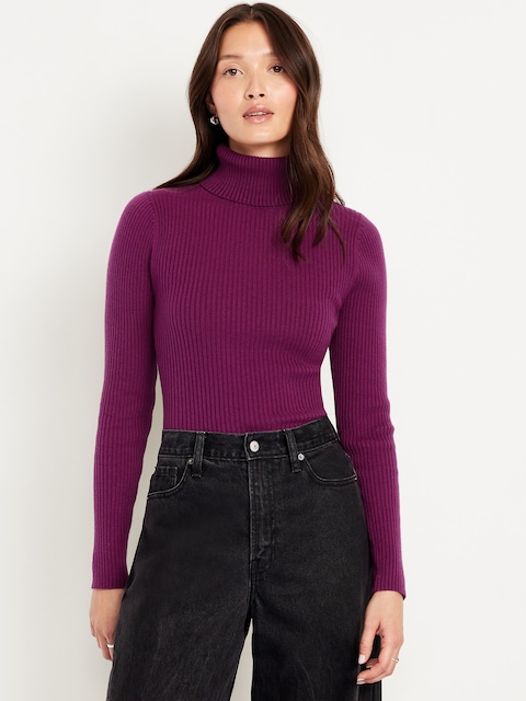 SoSoft Lite Rib Turtleneck Sweater - Monaco Plum