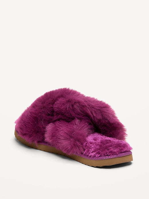 Image number 4 showing, Faux-Fur Twist-Front Slippers for Women