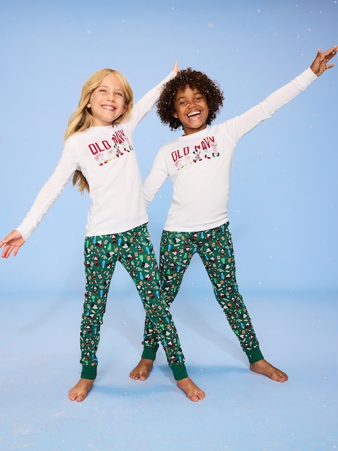 Old Navy x Disney Gender-Neutral Snug-Fit Graphic Pajama Set for Kids - Mickey & Minnie Holiday (Match The Fam!)