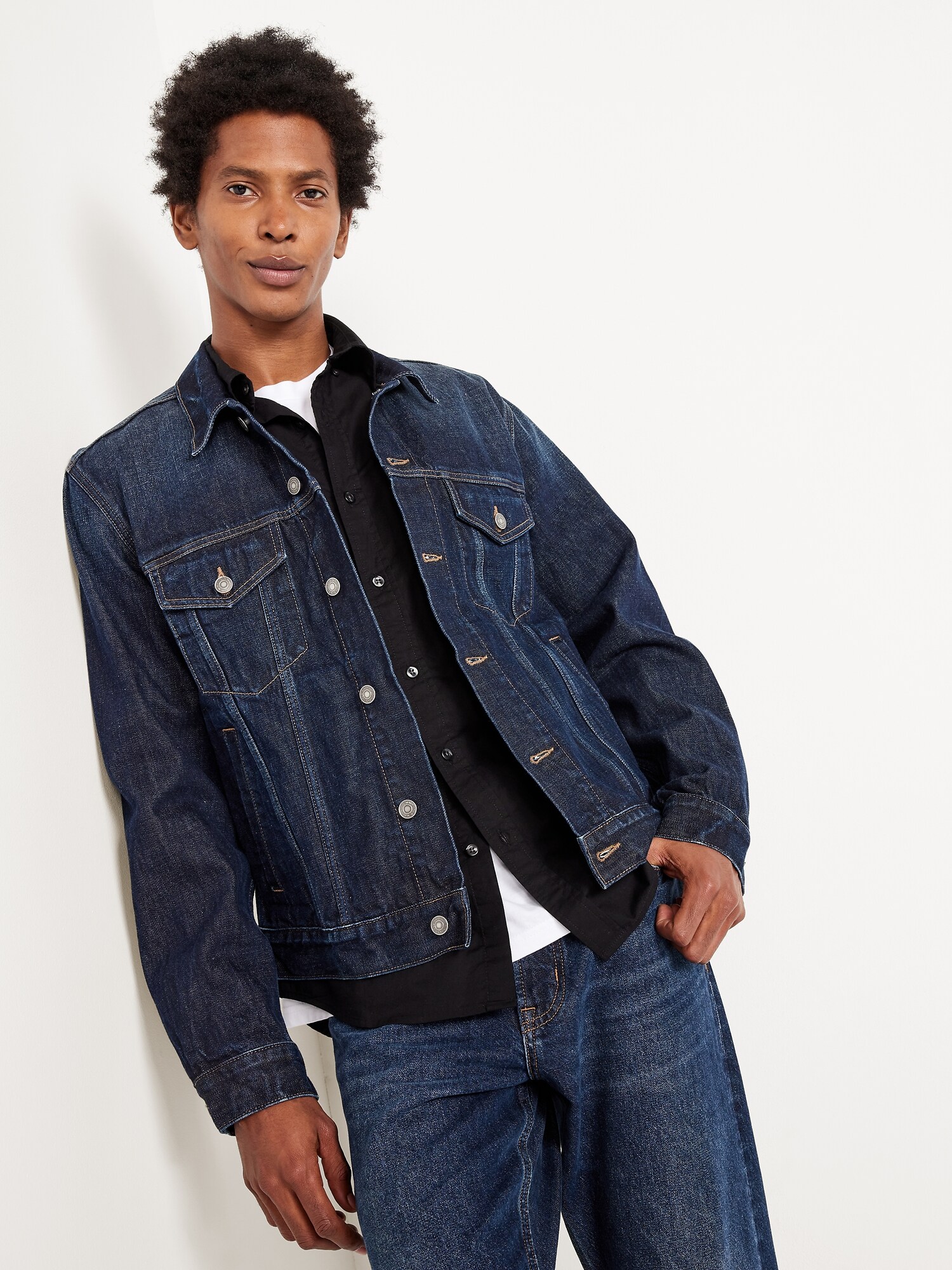 Мужская рубашка Old Navy Slim Fit Everyday, цвет: Чёрный — фото 3