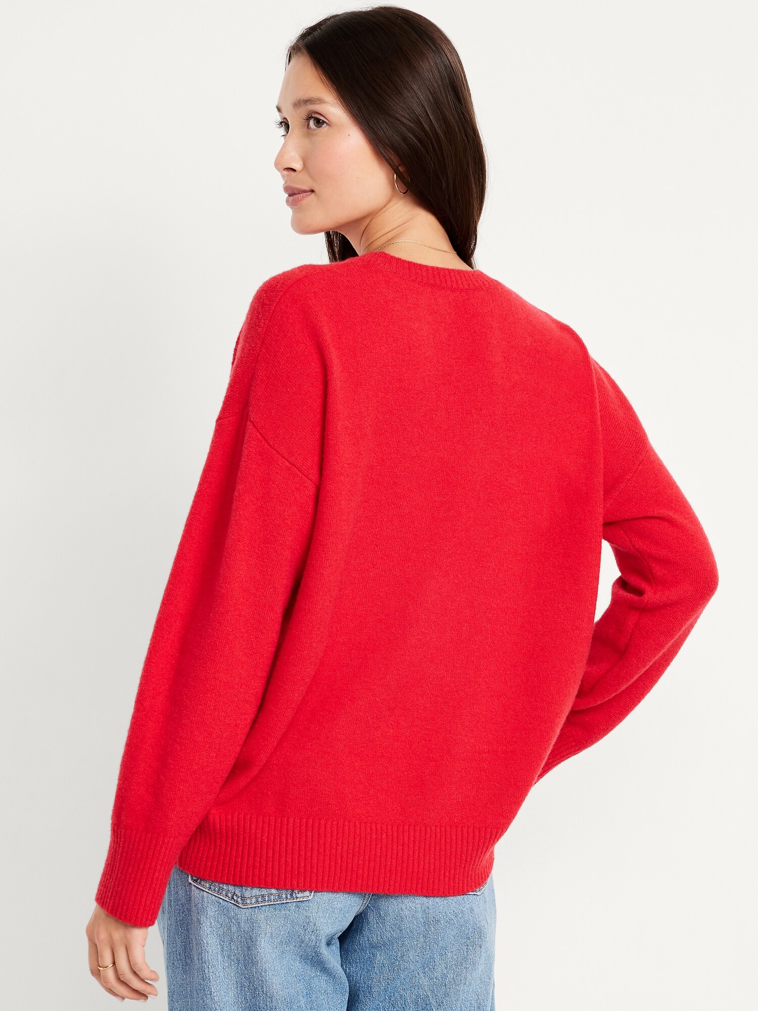 Женский свитер Old Navy Cozy Wool-Blend Crew-Neck, цвет: Amaryllis — фото 2